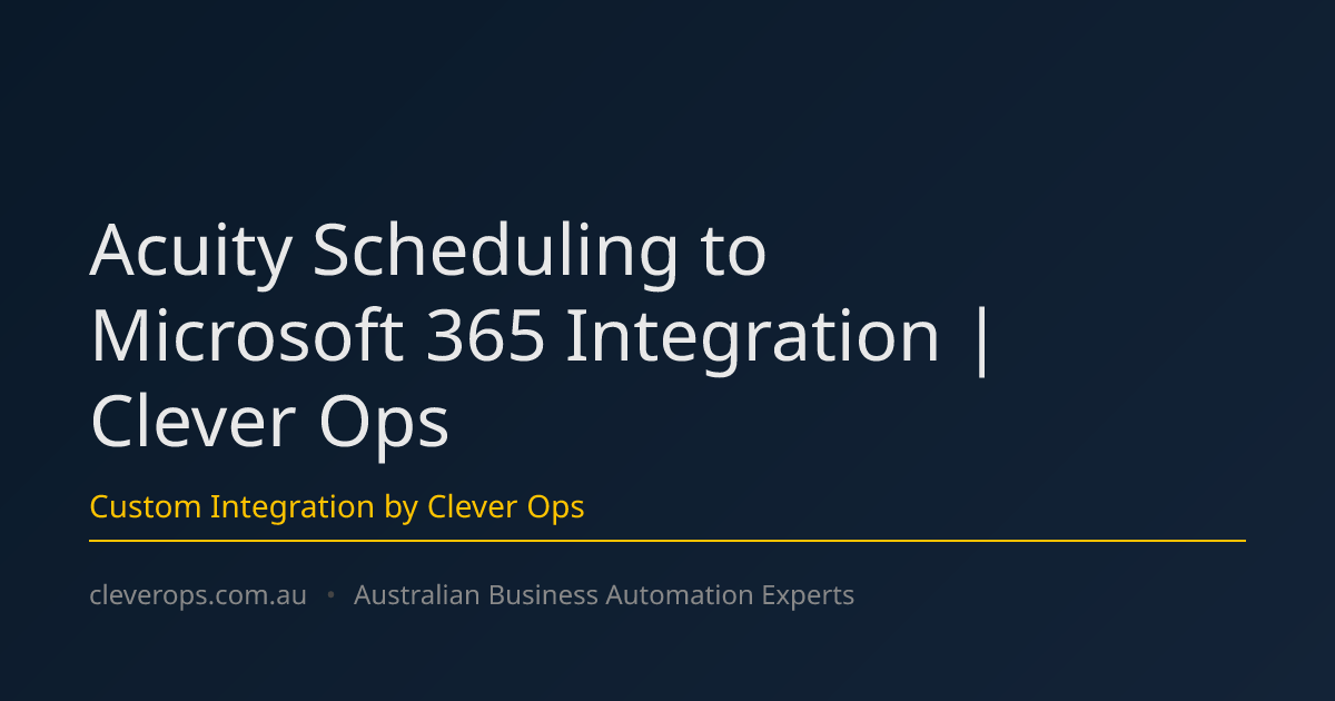 Acuity Scheduling to Microsoft 365 Integration | Clever Ops