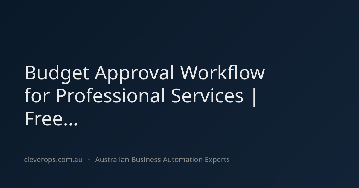 Budget Approval Workflow for Professional Services | Free...