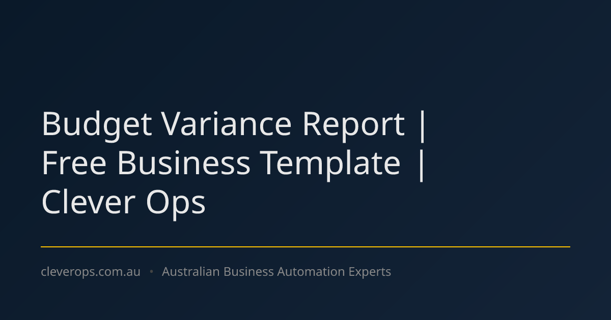 Budget Variance Report | Free Business Template | Clever Ops