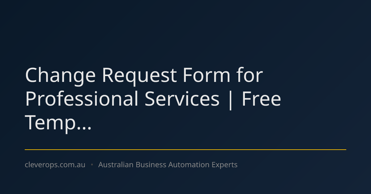 Change Request Form for Professional Services | Free Temp...