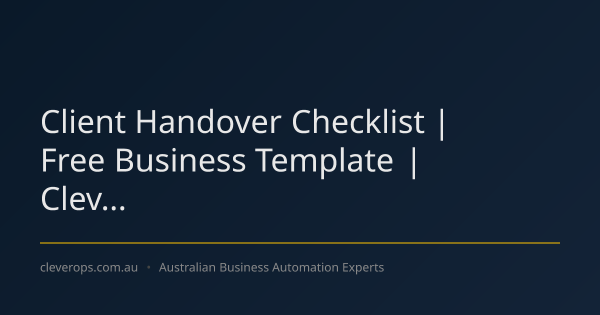 Client Handover Checklist | Free Business Template | Clev...