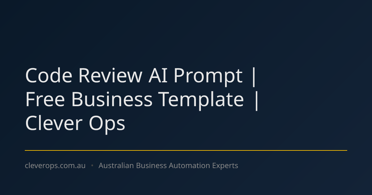 Code Review AI Prompt | Free Business Template | Clever Ops