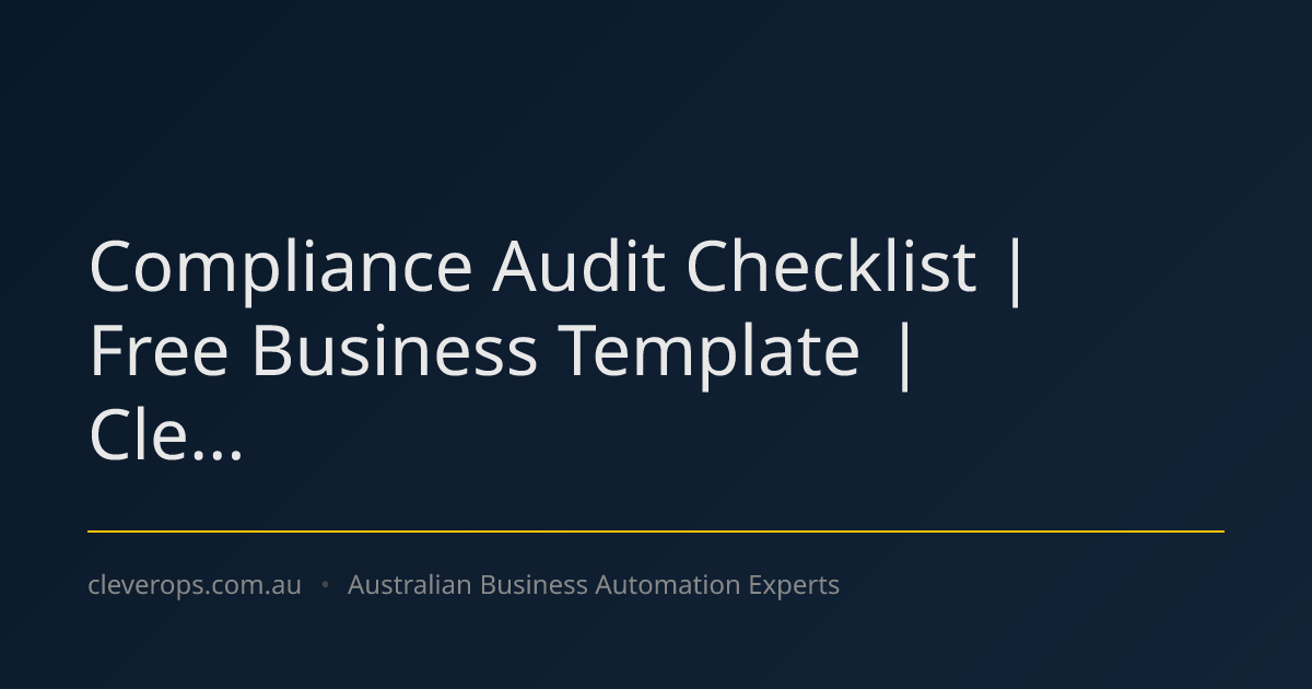 Compliance Audit Checklist | Free Business Template | Cle...