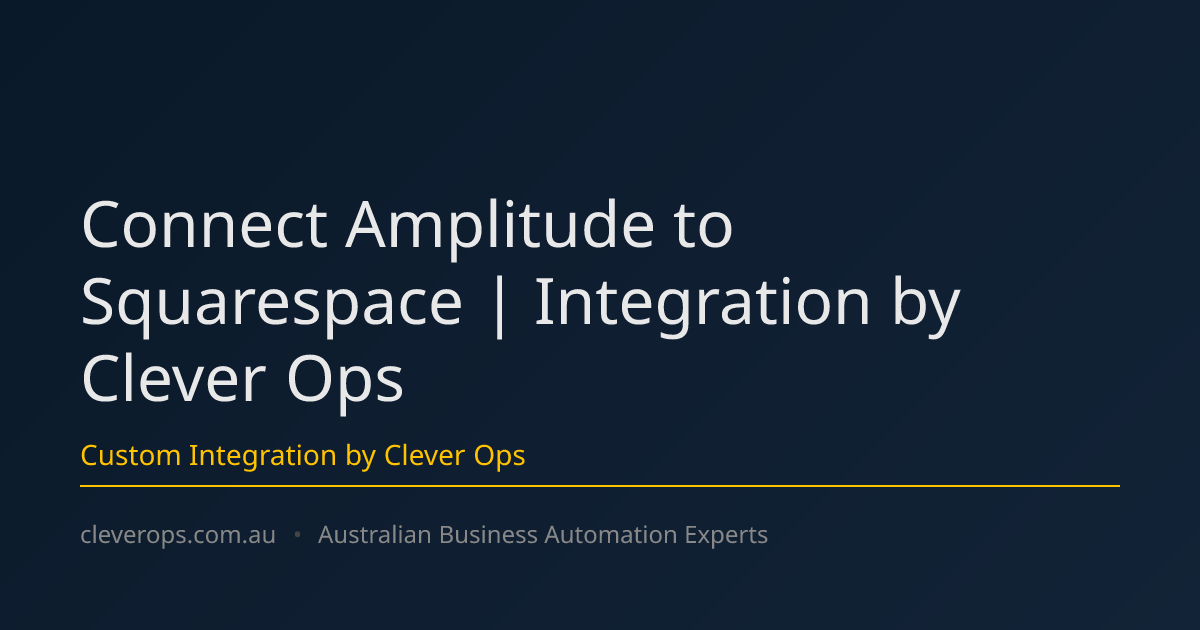 Connect Amplitude to Squarespace | Integration by Clever Ops