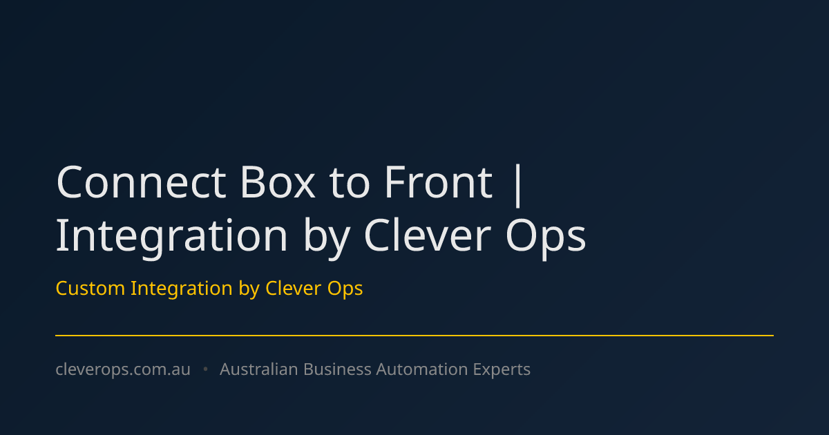 Connect Box to Front | Integration by Clever Ops
