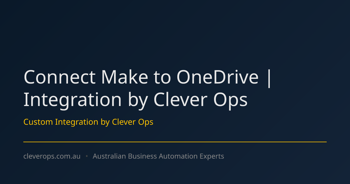 Connect Make to OneDrive | Integration by Clever Ops