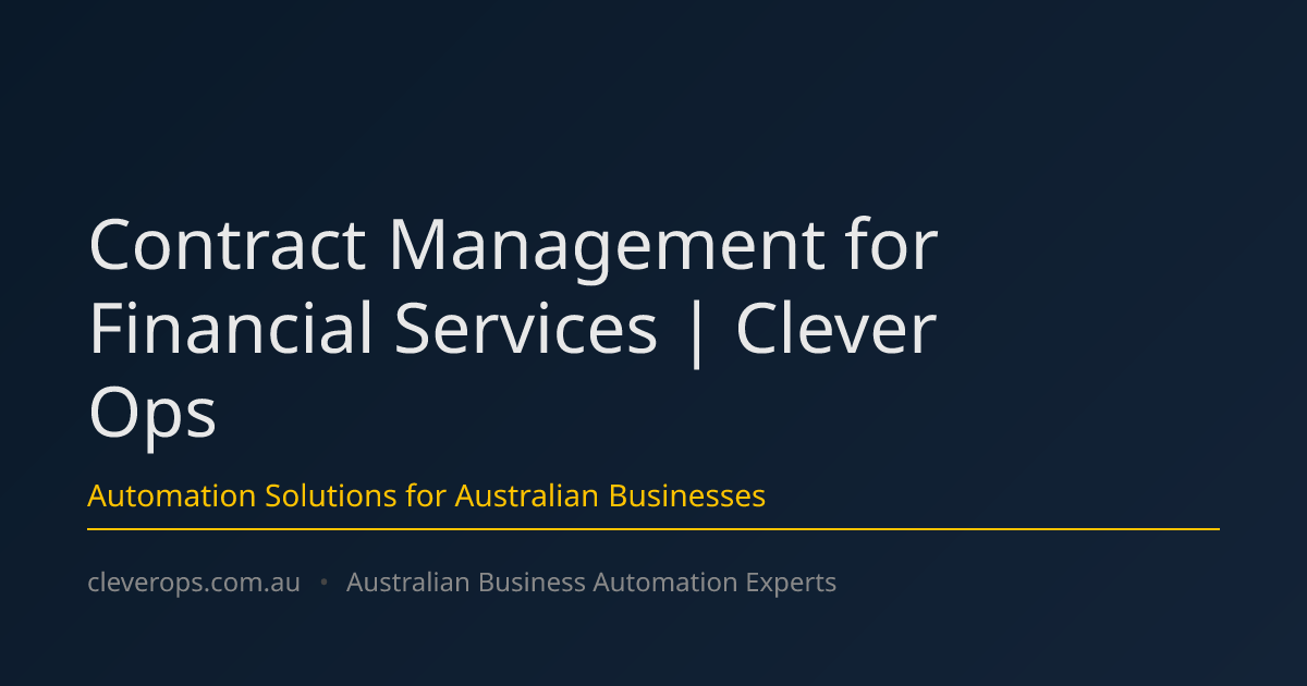 Contract Management for Financial Services | Clever Ops