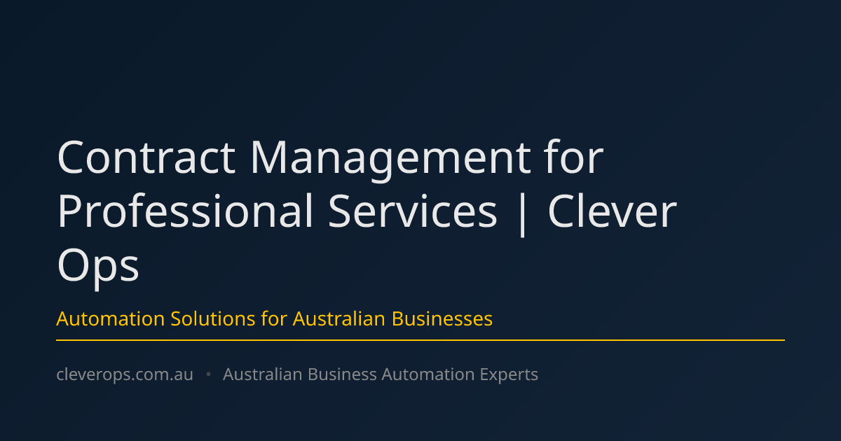 Contract Management for Professional Services | Clever Ops