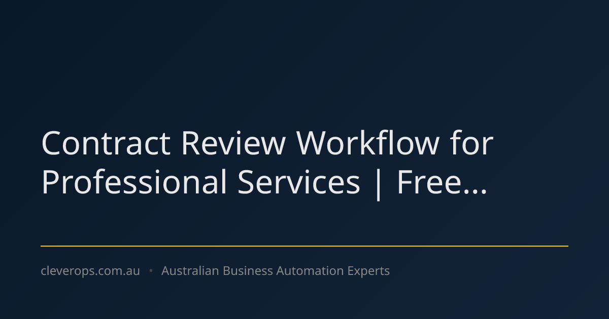 Contract Review Workflow for Professional Services | Free...