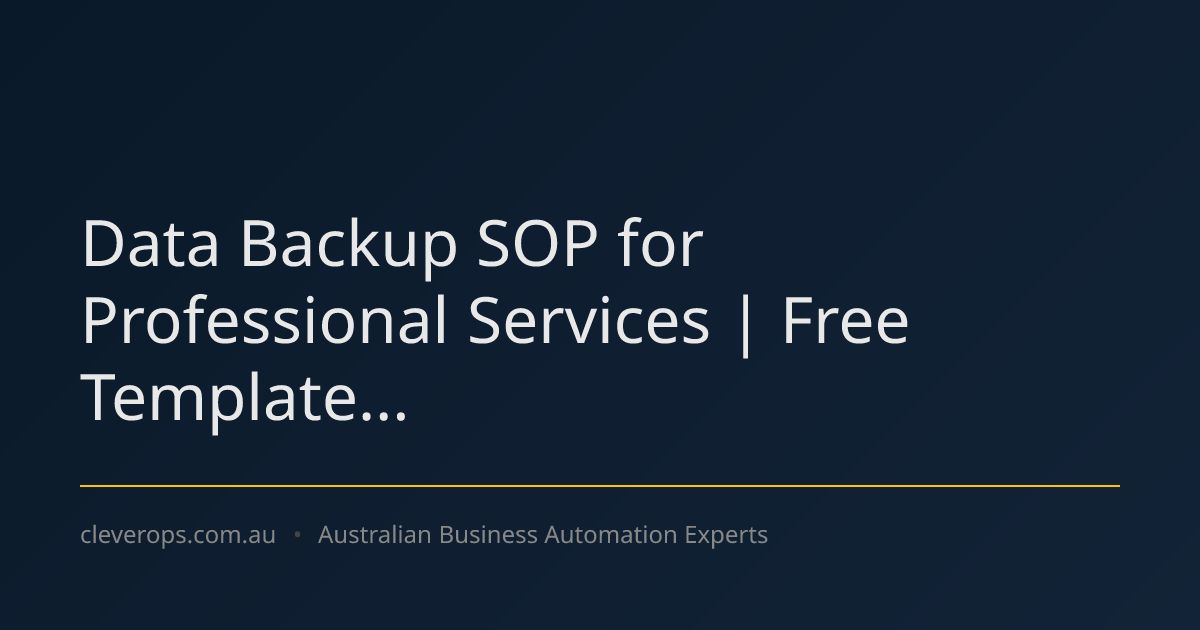 Data Backup SOP for Professional Services | Free Template...