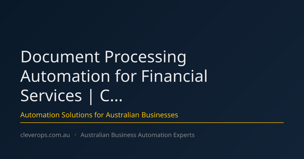 Document Processing Automation for Financial Services | C...
