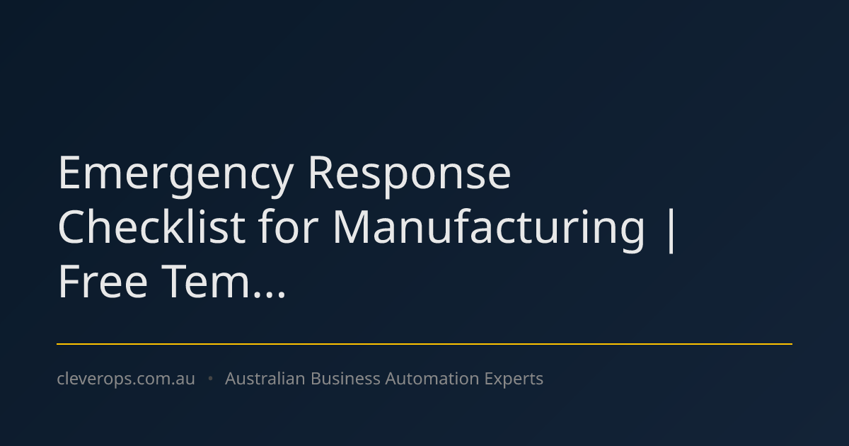 Emergency Response Checklist for Manufacturing | Free Tem...