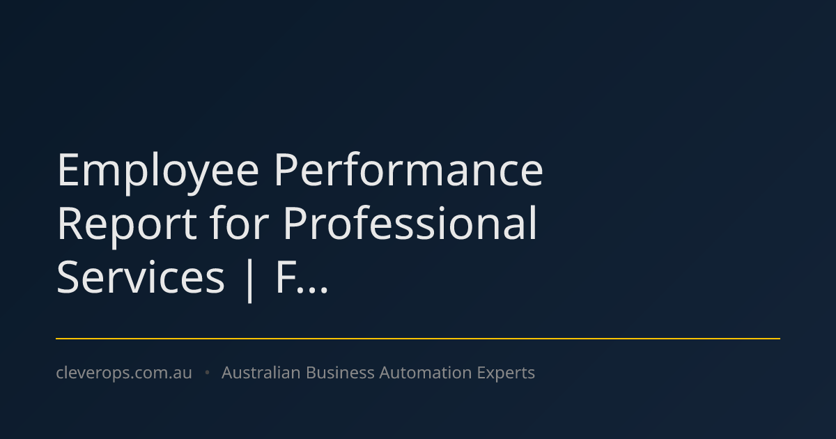 Employee Performance Report for Professional Services | F...