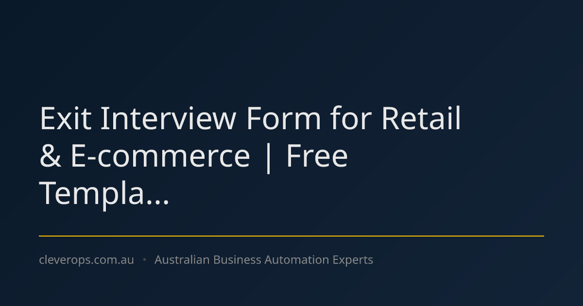 Exit Interview Form for Retail & E-commerce | Free Templa...