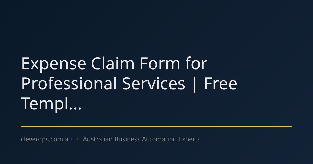 Expense Claim Form for Professional Services | Free Templ...
