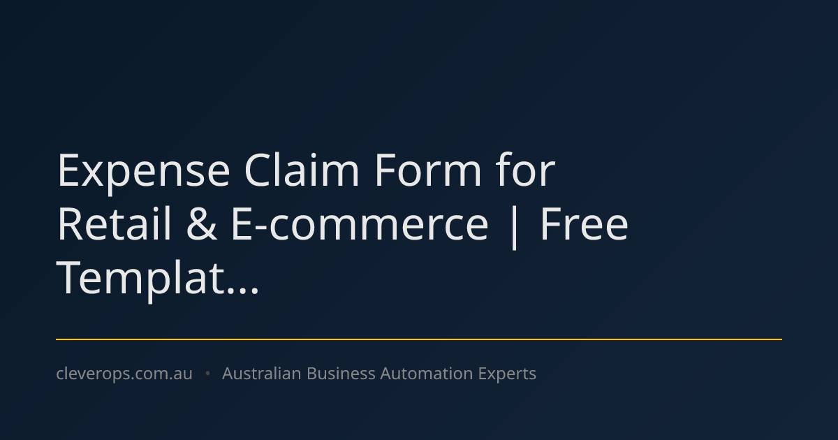 Expense Claim Form for Retail & E-commerce | Free Templat...