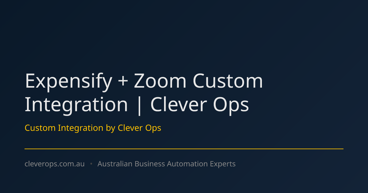 Expensify + Zoom Custom Integration | Clever Ops