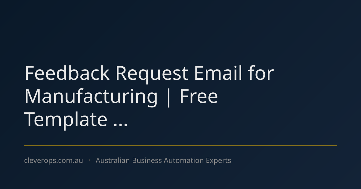 Feedback Request Email for Manufacturing | Free Template ...