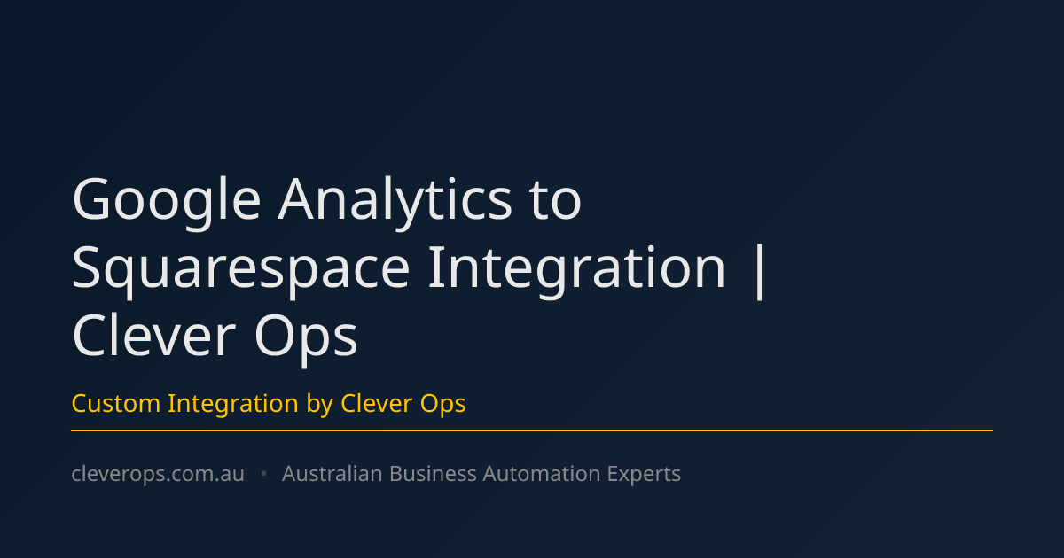 Google Analytics to Squarespace Integration | Clever Ops
