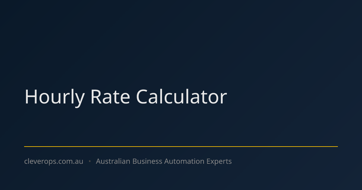 Hourly Rate Calculator Australia | Free Sole Trader Tool
