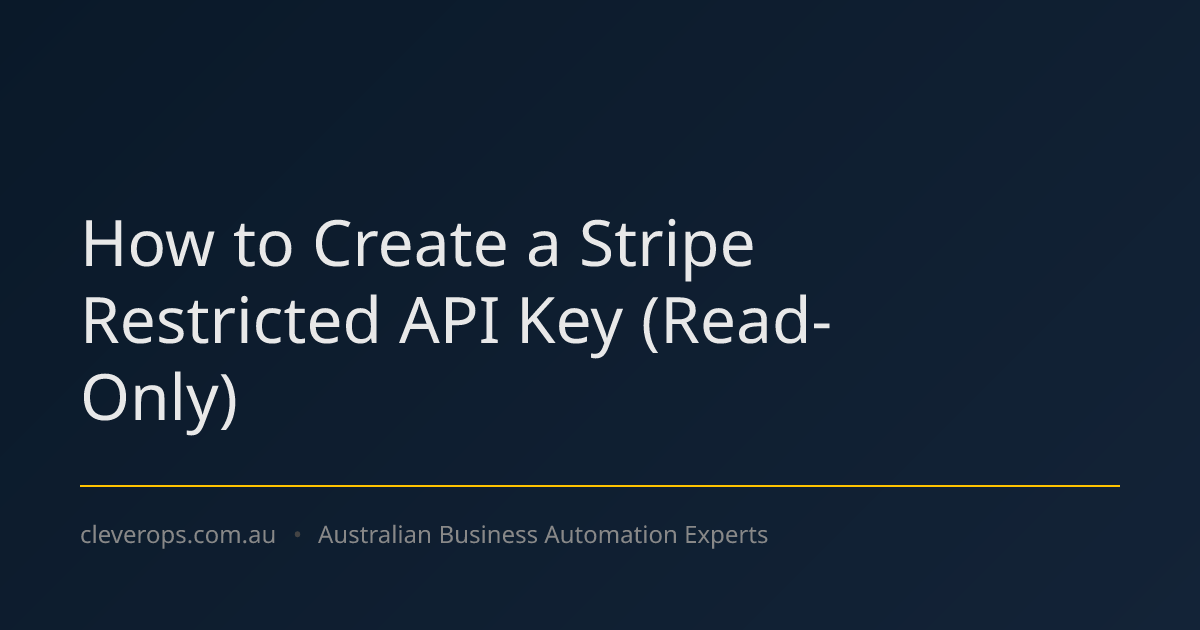 How to Create a Stripe Restricted API Key (Read-Only)
