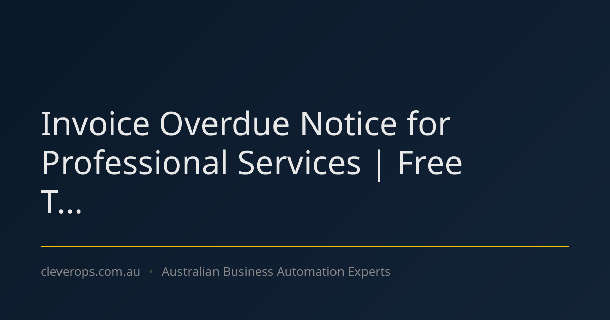 Invoice Overdue Notice for Professional Services | Free T...