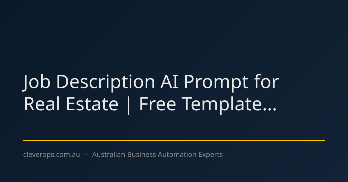 Job Description AI Prompt for Real Estate | Free Template...