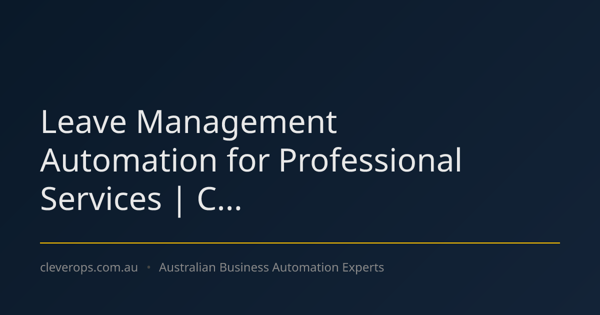 Leave Management Automation for Professional Services | C...