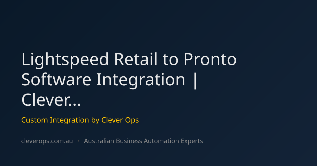 Lightspeed Retail to Pronto Software Integration | Clever...