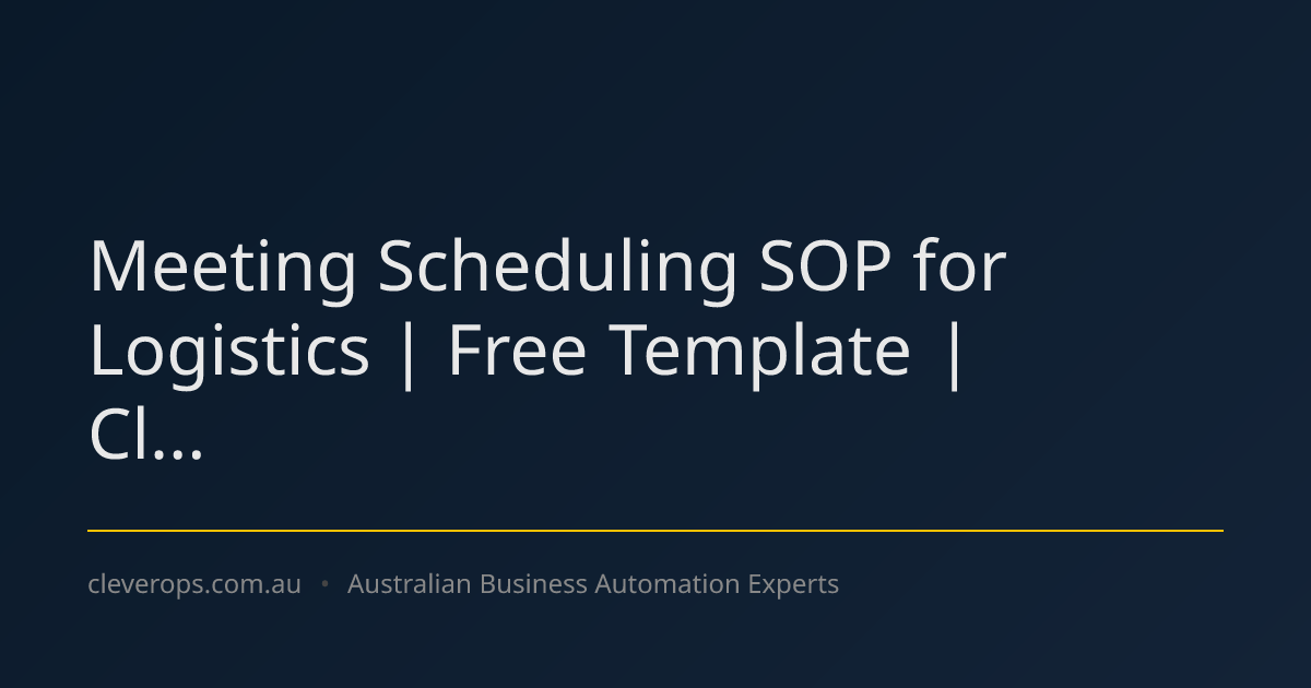 Meeting Scheduling SOP for Logistics | Free Template | Cl...