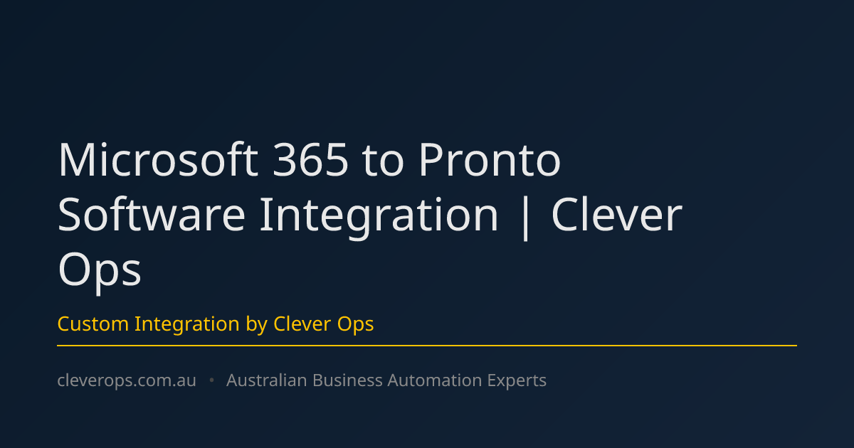 Microsoft 365 to Pronto Software Integration | Clever Ops