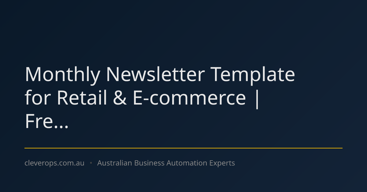 Monthly Newsletter Template for Retail & E-commerce | Fre...