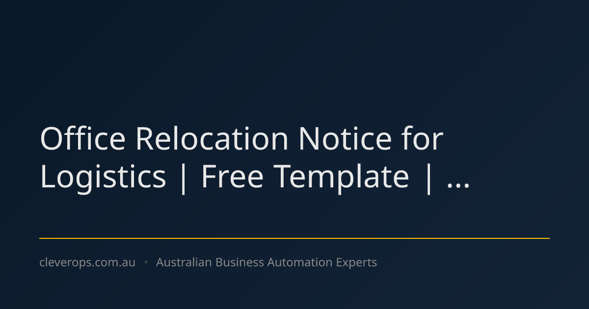 Office Relocation Notice for Logistics | Free Template