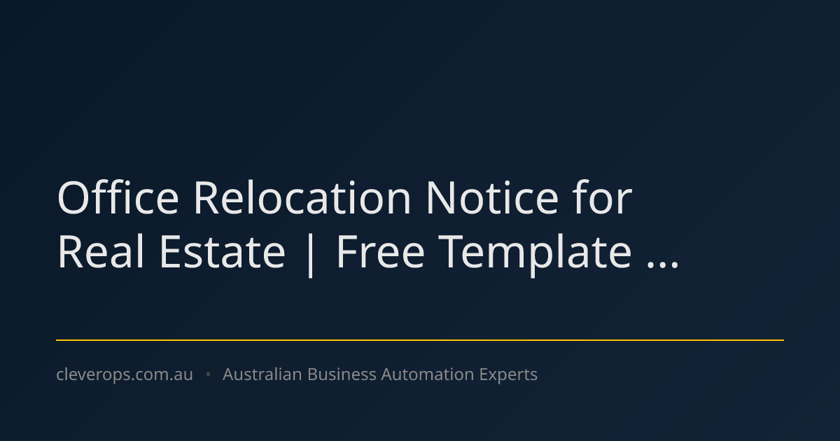 Office Relocation Notice for Real Estate | Free Template ...