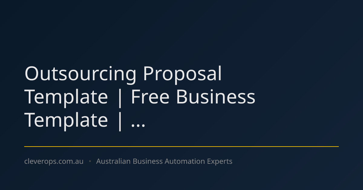 Outsourcing Proposal Template | Free Business Template