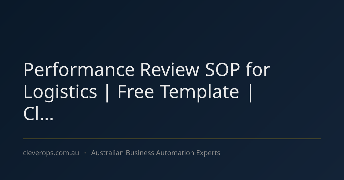 Performance Review SOP for Logistics | Free Template | Cl...