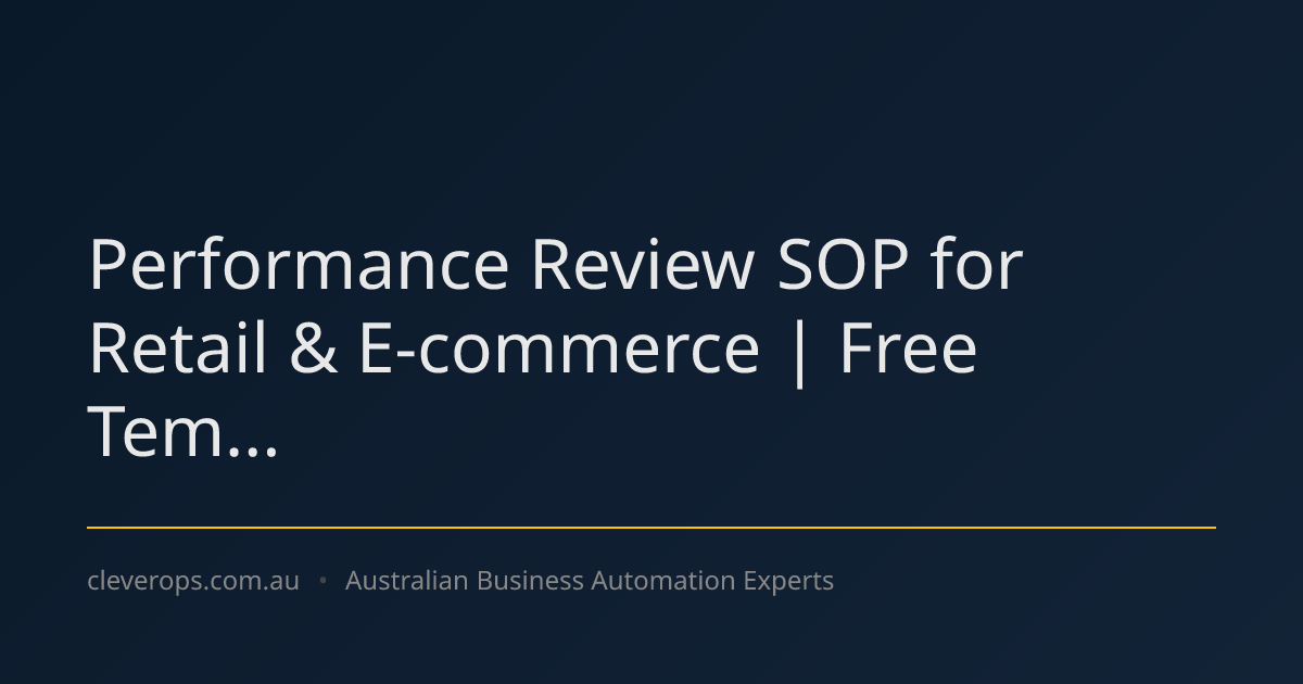 Performance Review SOP for Retail & E-commerce | Free Tem...