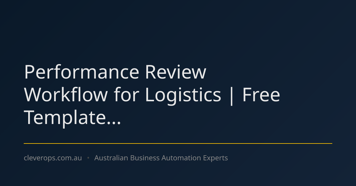 Performance Review Workflow for Logistics | Free Template...
