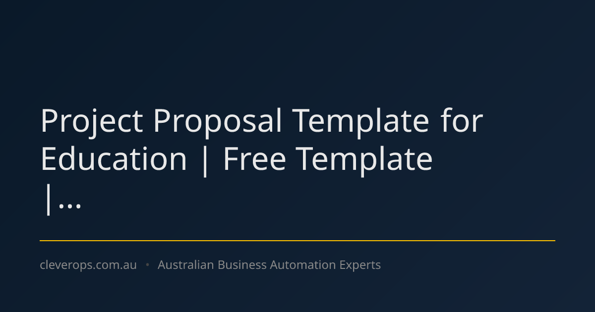 Project Proposal Template for Education | Free Template