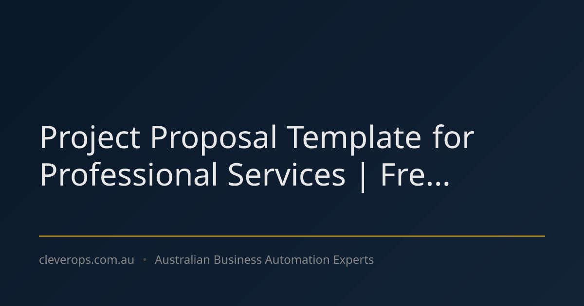 Project Proposal Template for Professional Services | Fre...