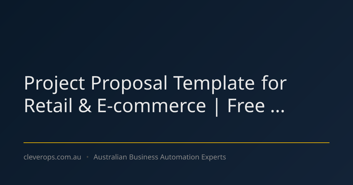 Project Proposal Template for Retail & E-commerce | Free ...
