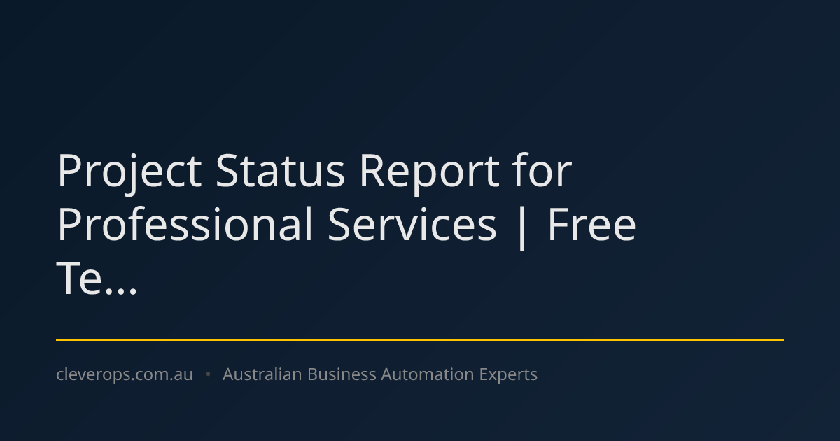 Project Status Report for Professional Services | Free Te...