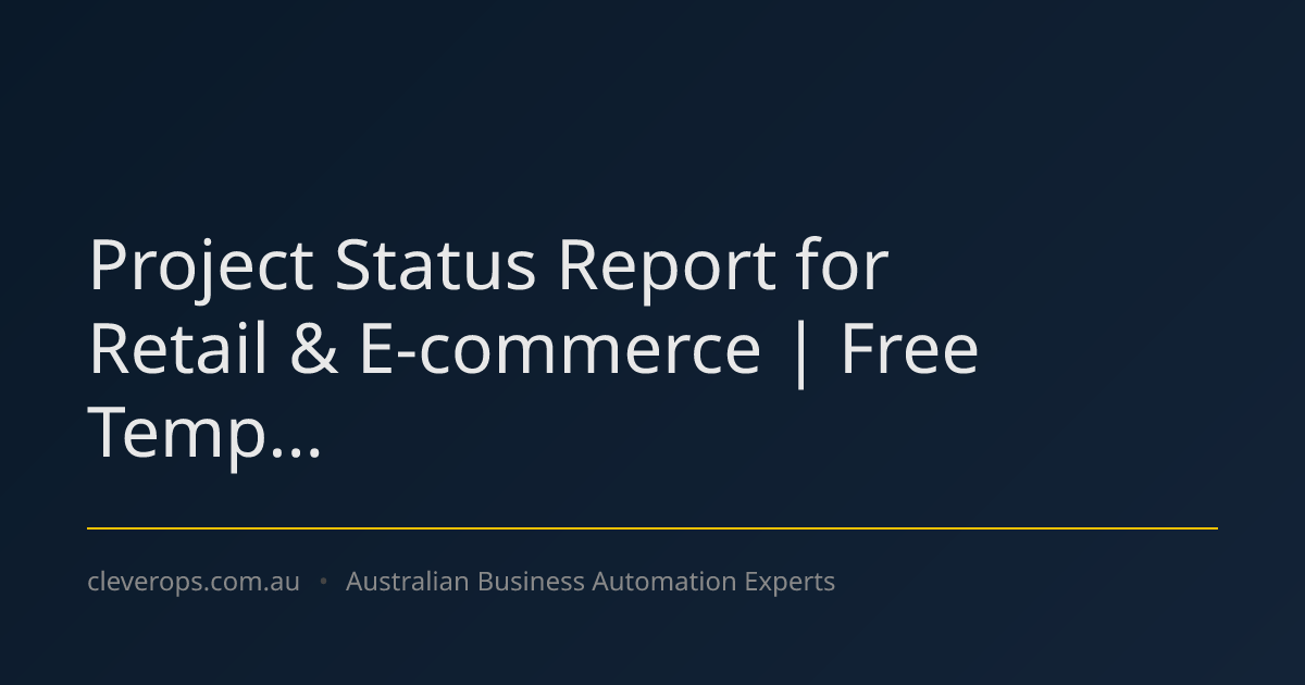 Project Status Report for Retail & E-commerce | Free Temp...