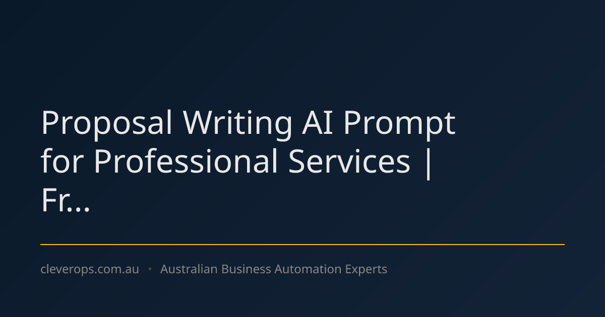 Proposal Writing AI Prompt for Professional Services | Fr...