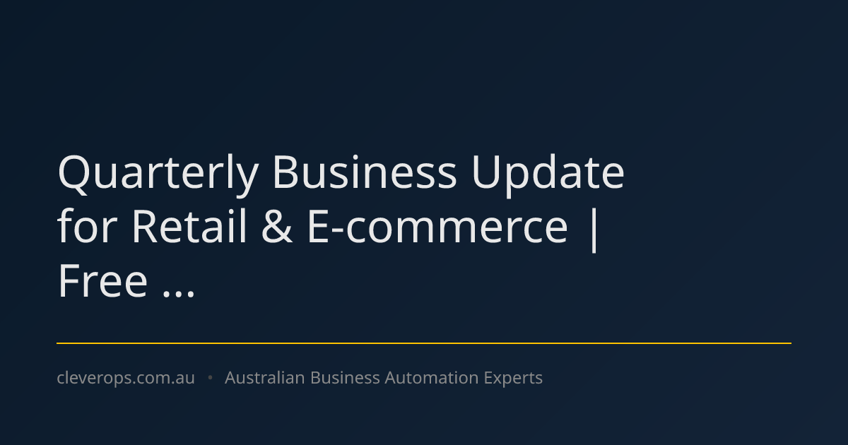 Quarterly Business Update for Retail & E-commerce | Free ...