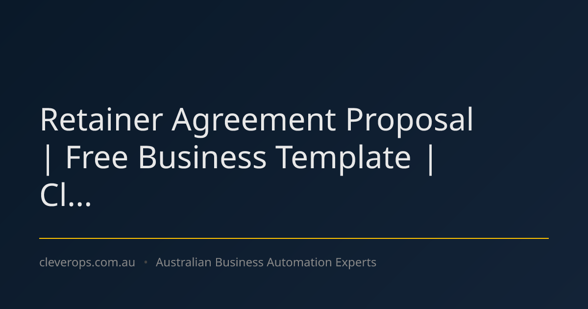 Retainer Agreement Proposal | Free Business Template | Cl...