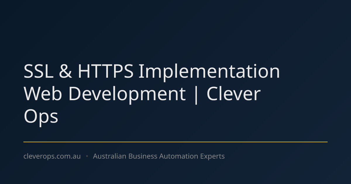 SSL & HTTPS Implementation Web Development | Clever Ops