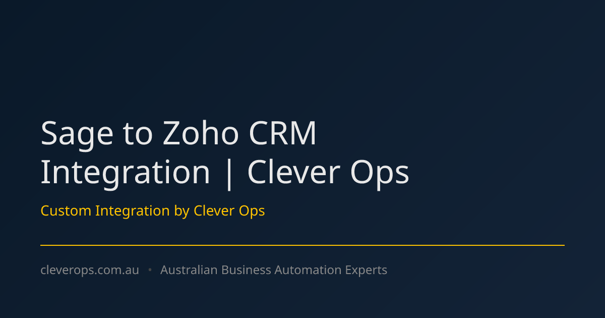Sage to Zoho CRM Integration | Clever Ops