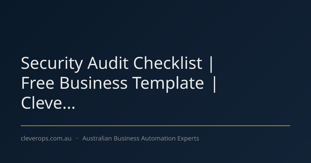 Security Audit Checklist | Free Business Template | Cleve...