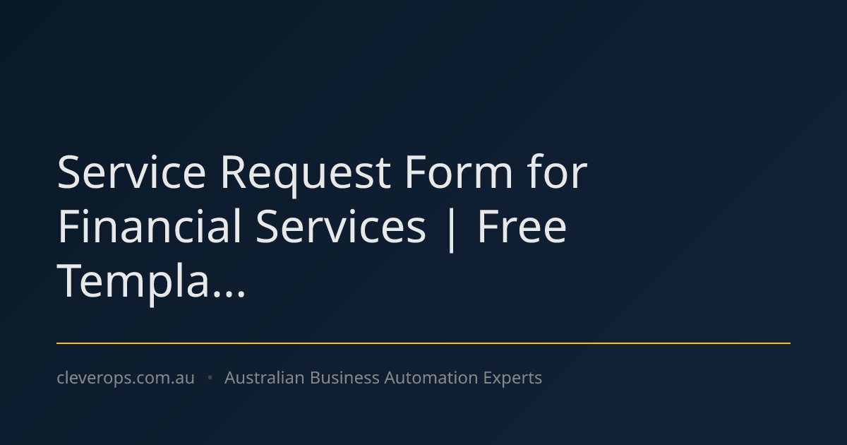 Service Request Form for Financial Services | Free Templa...